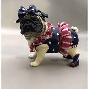 Westland Patriotic Pug Lace Tutu And Collar With Cowboy Boots
